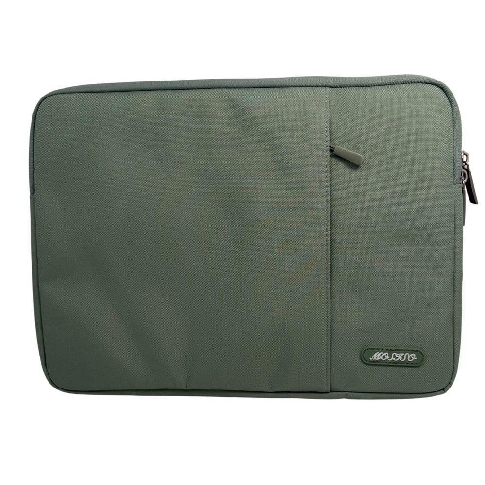 Mosiso Laptop Sleeve Sage Green‎ 13-14 inch Protective Case Fleece Lined Zipper